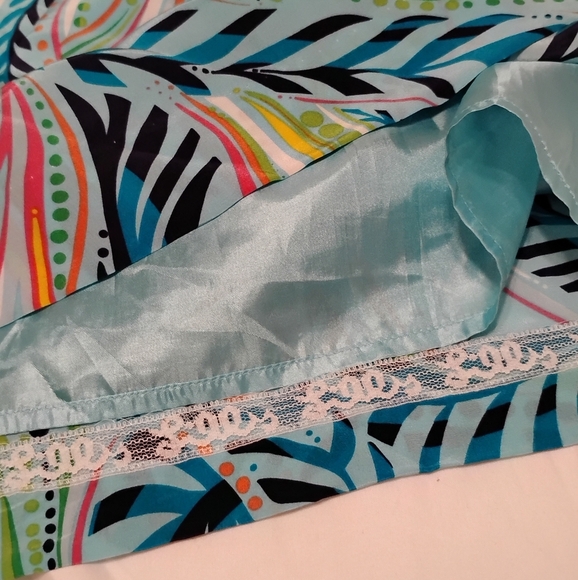 Lilly Pulitzer Wayles Silk Dress in Turquoise Multi Sea Me, Size 0 - Picture 14 of 16